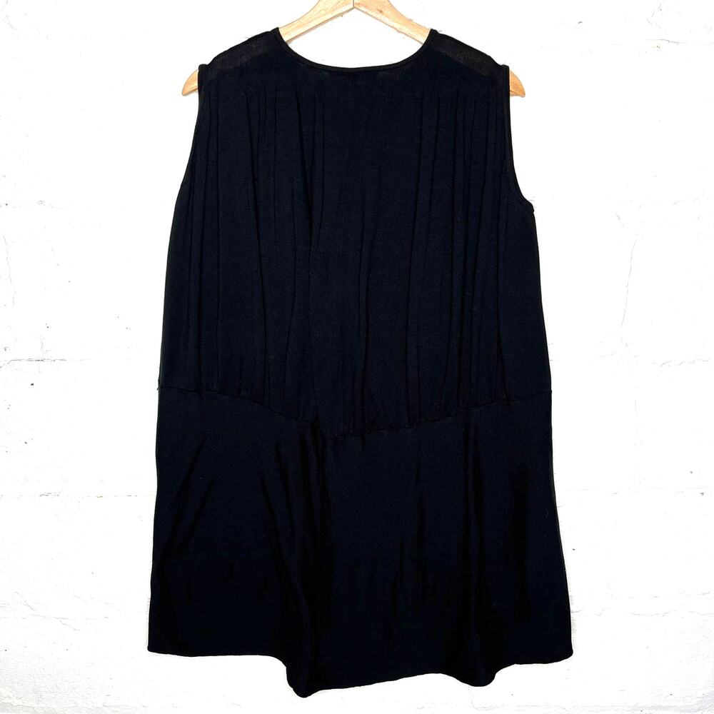 Co Sleeveless Tunic Sweater Drop Waist Oversized Lagenlook Women Black M/L
